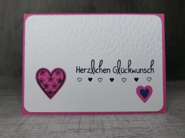 Grußkarte Glückwunschkarte Herzen handgemacht